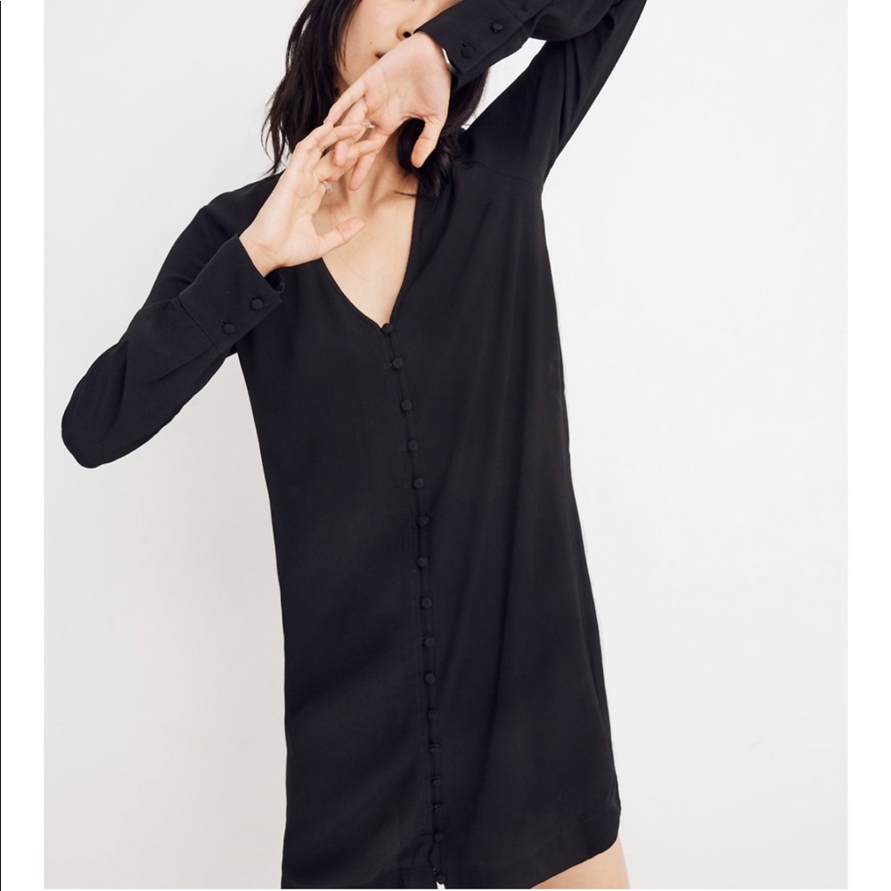 Heather Long-Sleeve Button-Front Dress Madewell